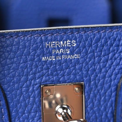 Togo Birkin 25 Bleu Electrique Handbag