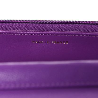 Quilted Caviar Wallet Bag - Purple