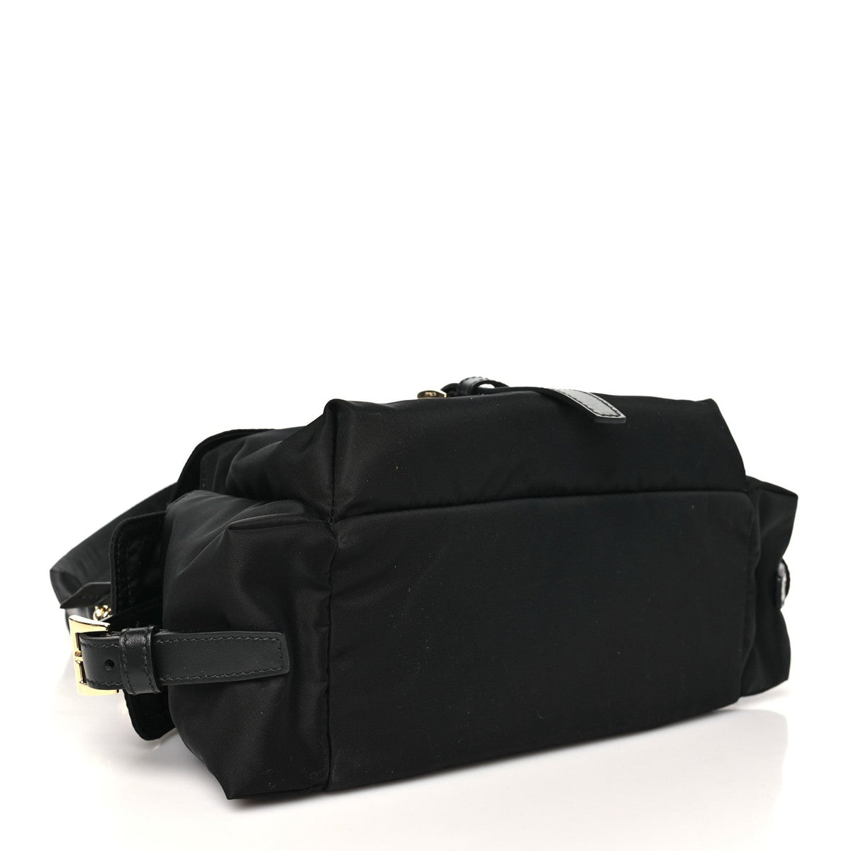 Medium Nylon Shoulder Bag - Black