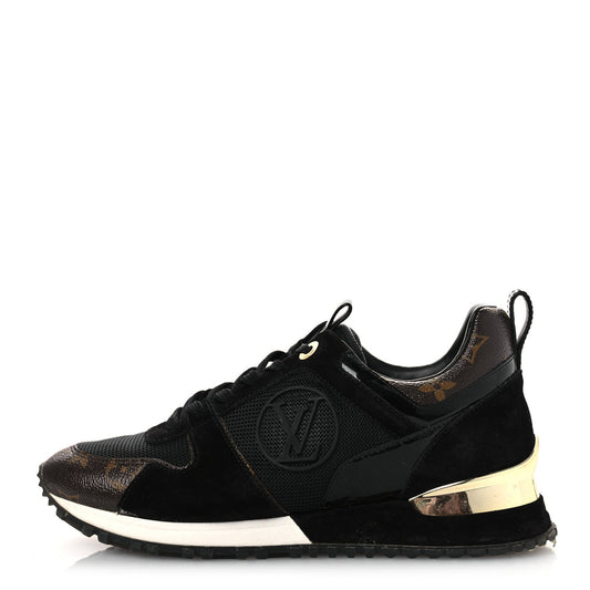Suede Monogram Run Away Sneakers Black
