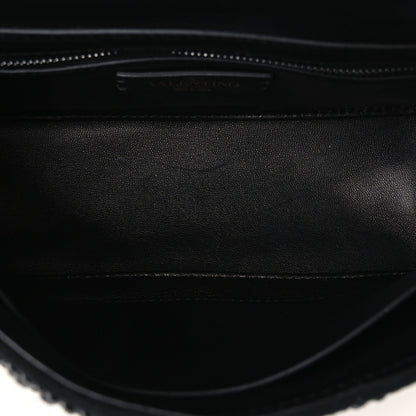 Medium Suede Shoulder Bag - Black