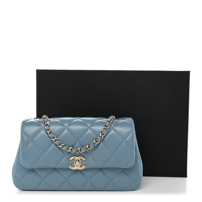 Quilted Lambskin Clutch Bag - Tan