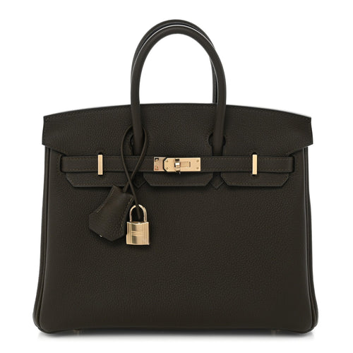 Togo Birkin 25 Vert Loden Handbag