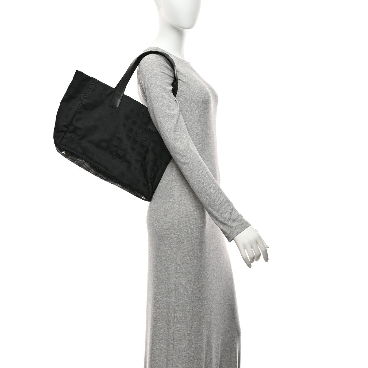 Medium Nylon Tote Bag - Black