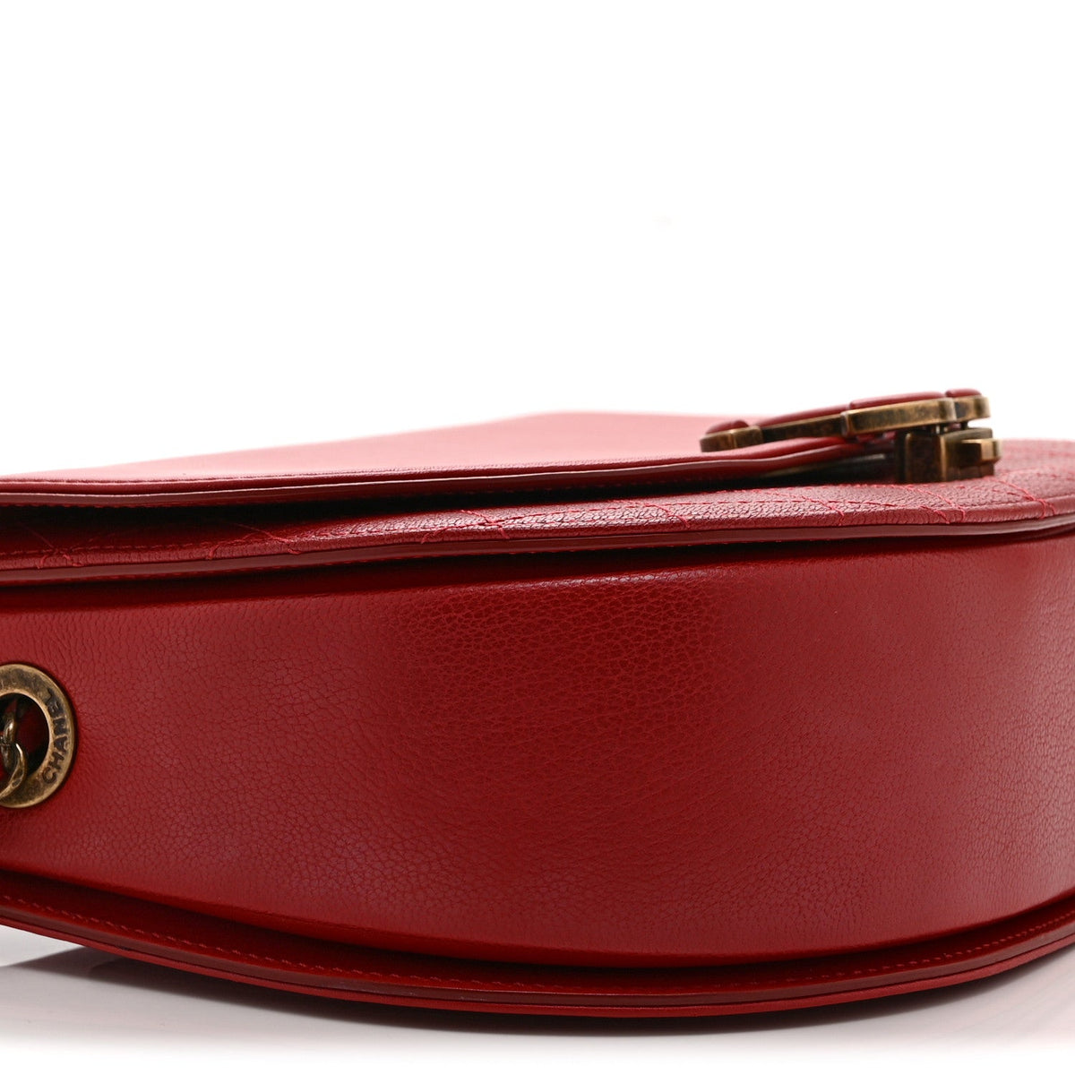 Small Quilted Goatskin Flap Shoulder Bag - Red
