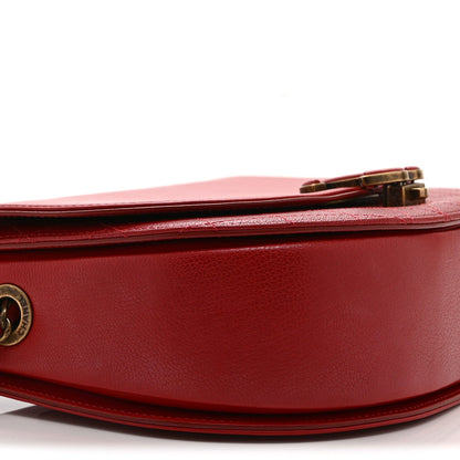 Small Quilted Goatskin Flap Shoulder Bag - Red