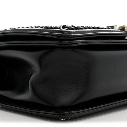 Medium Quilted Calfskin Flap Shoulder Bag - Black