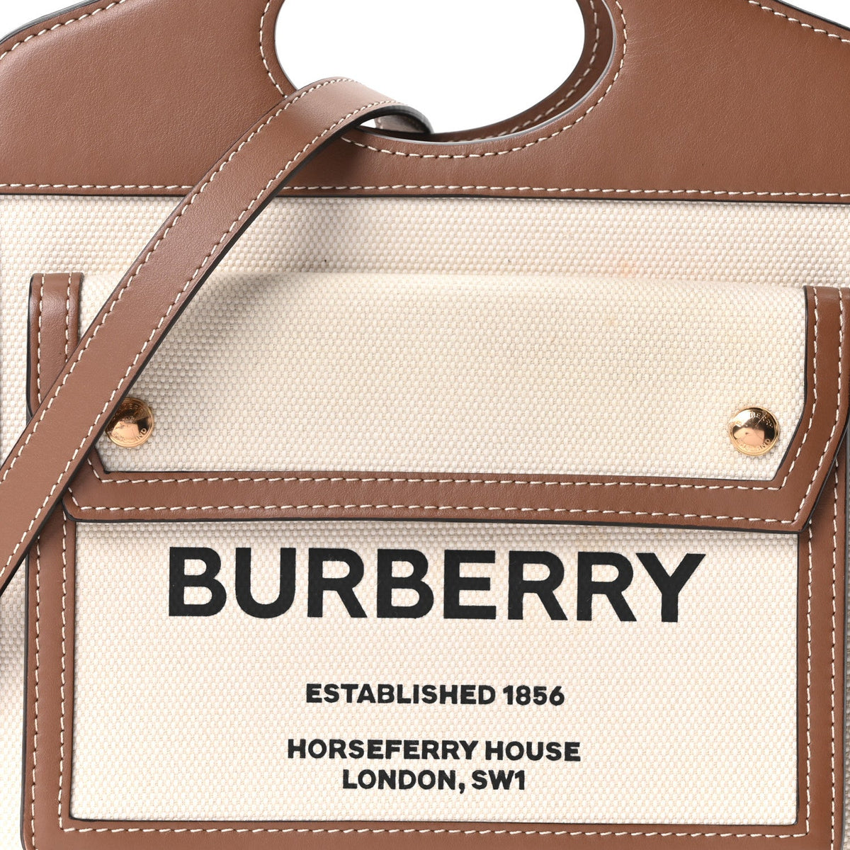 Mini Calfskin Canvas Handbag - Natural