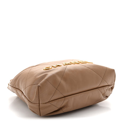 Mini Quilted Calfskin Handbag - Beige