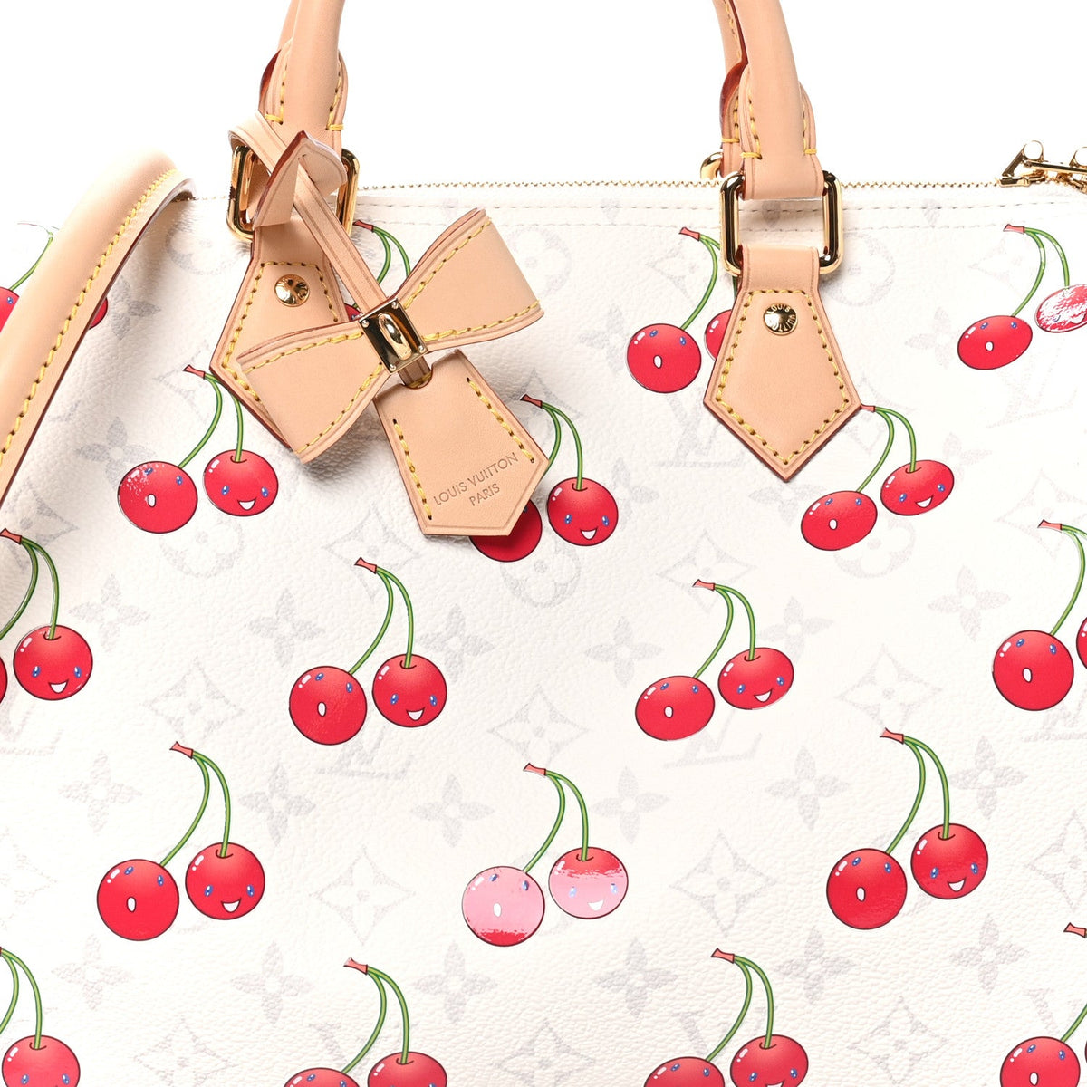 Lv X Tm Monogram Cerises Speedy Soft Ban Handbag