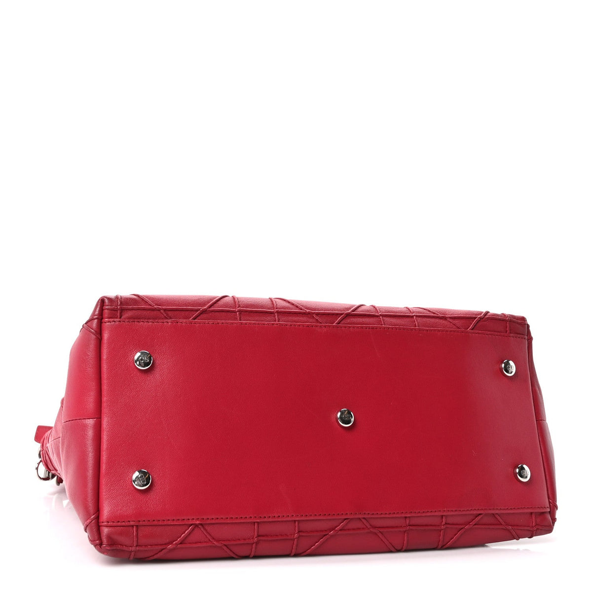 Medium Lambskin Tote Bag - Red
