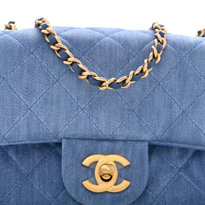Mini Quilted Flap Shoulder Bag - Blue