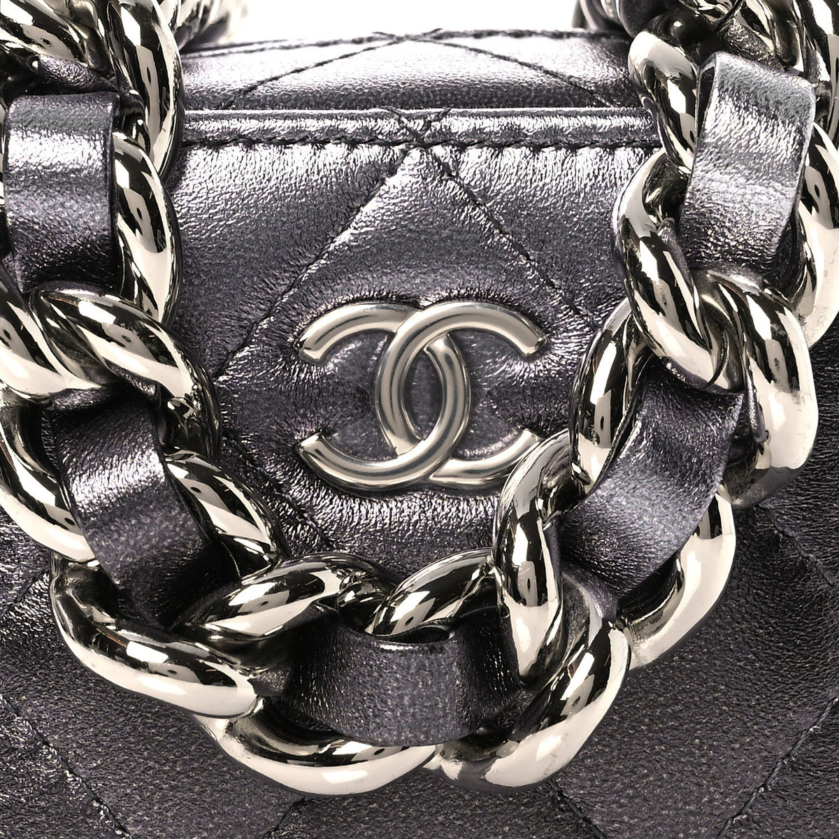 Quilted Lambskin Clutch Bag - Black
