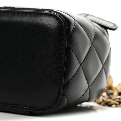 Mini Quilted Lambskin Handbag - Black