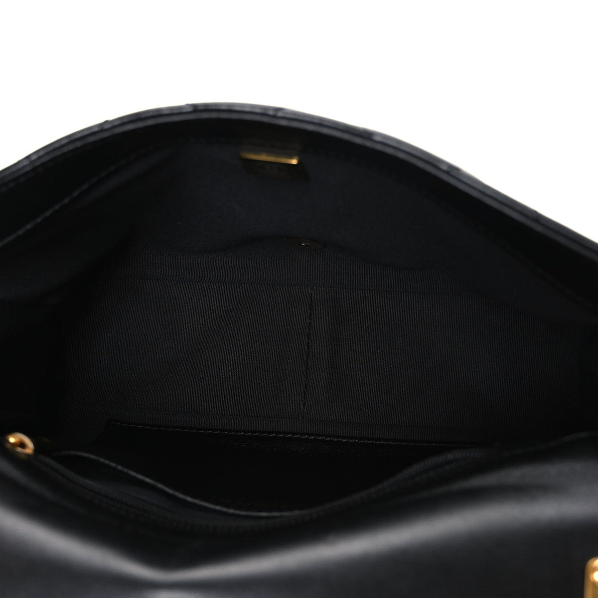 Large Quilted Lambskin Flap Shoulder Bag - Black
