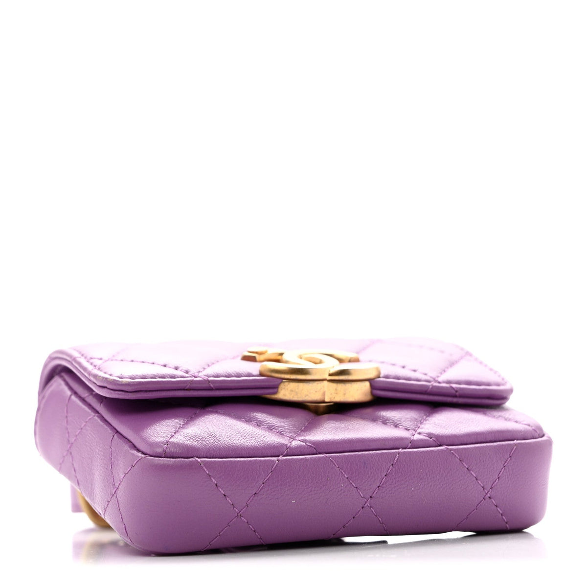 Quilted Lambskin Flap Shoulder Bag - Red