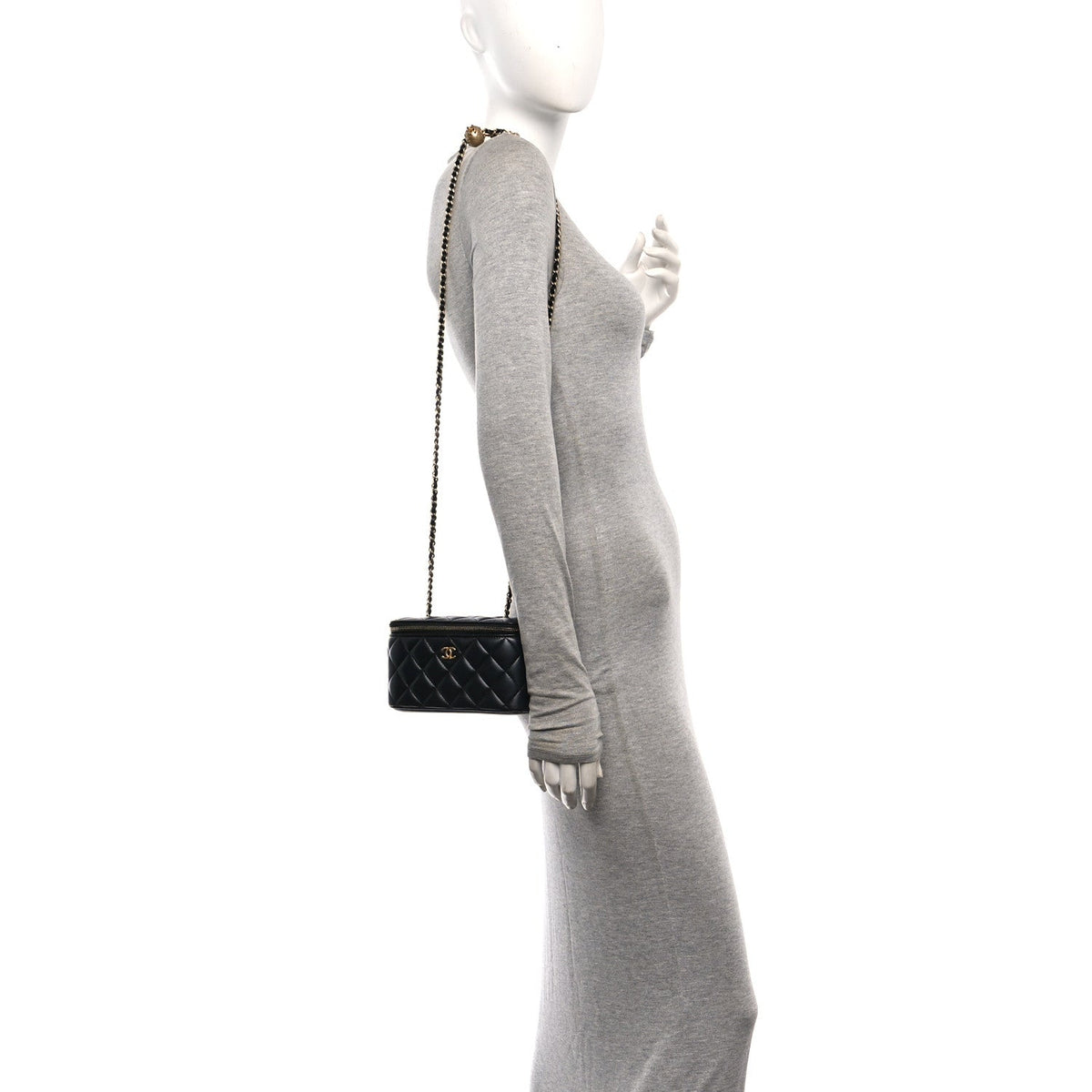 Small Quilted Lambskin Handbag - Black