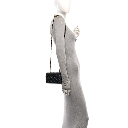 Small Quilted Lambskin Handbag - Black