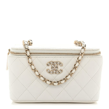 Small Quilted Caviar Handbag - White