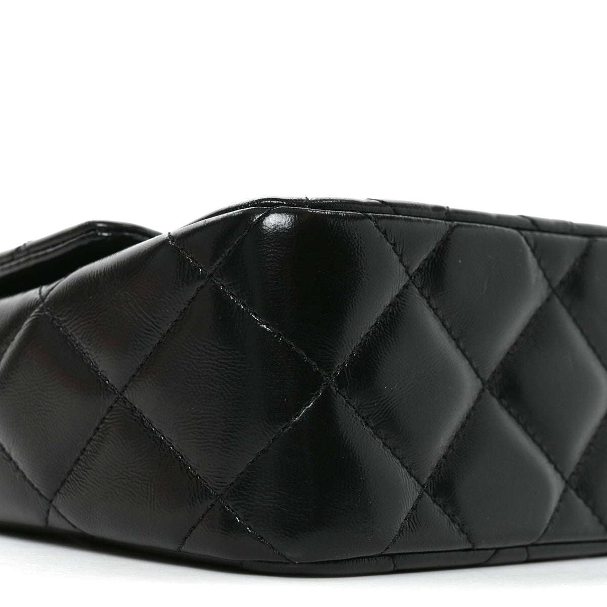Quilted Lambskin Flap Shoulder Bag - Black