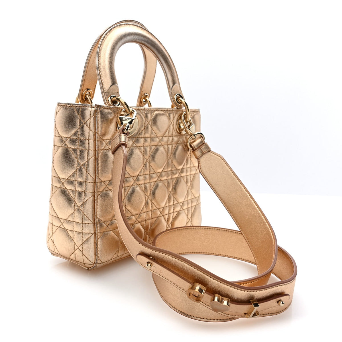 Small Lambskin Handbag - Gold