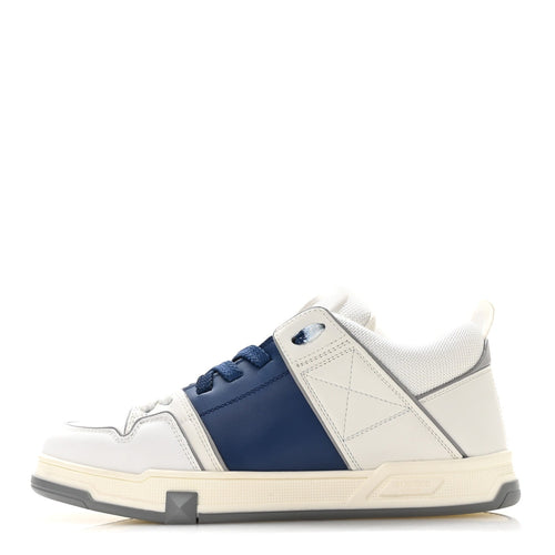 Garavanicalfskin Open Skate Sneakers White Blue