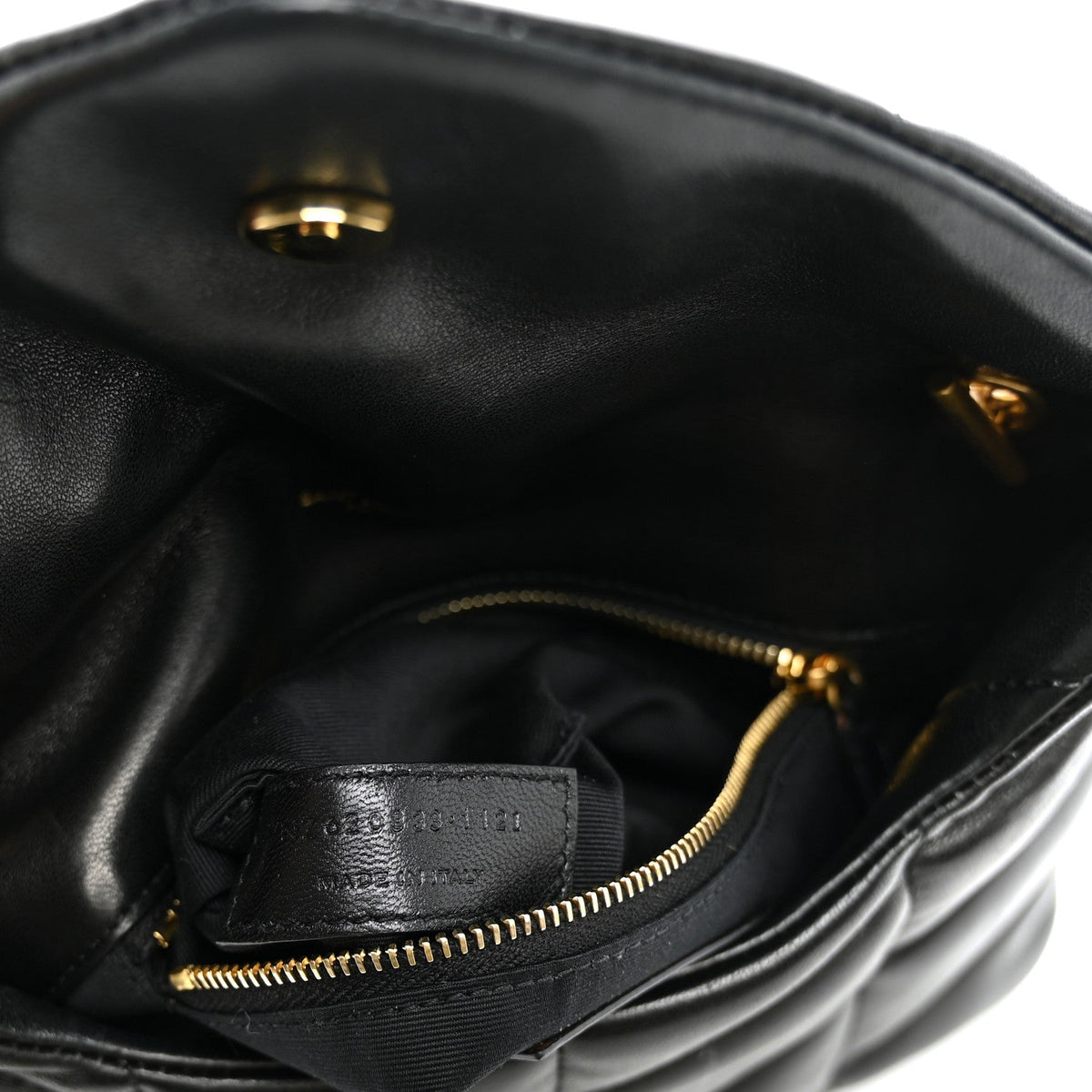 Quilted Lambskin Satchel Bag - Black