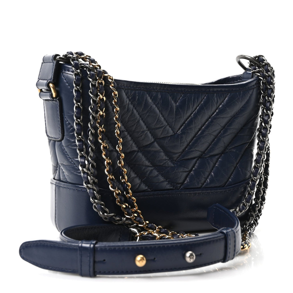 Small Quilted Calfskin Hobo Bag - Blue