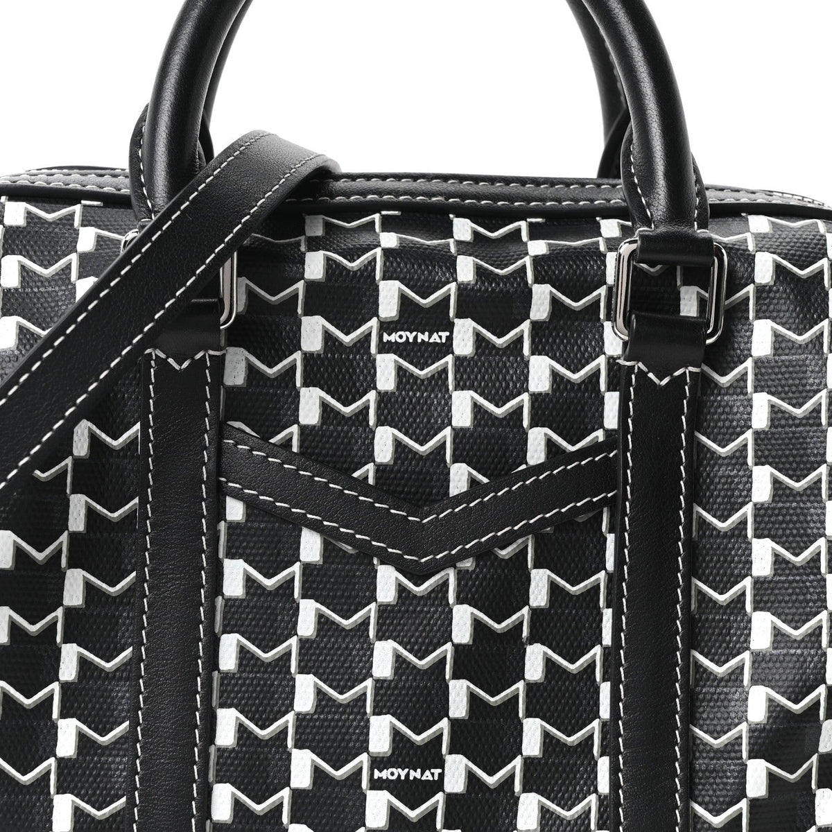 Calfskin Canvas Handbag - Black