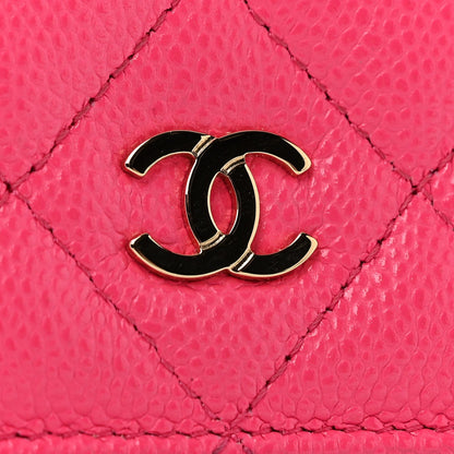 Quilted Caviar Wallet Bag