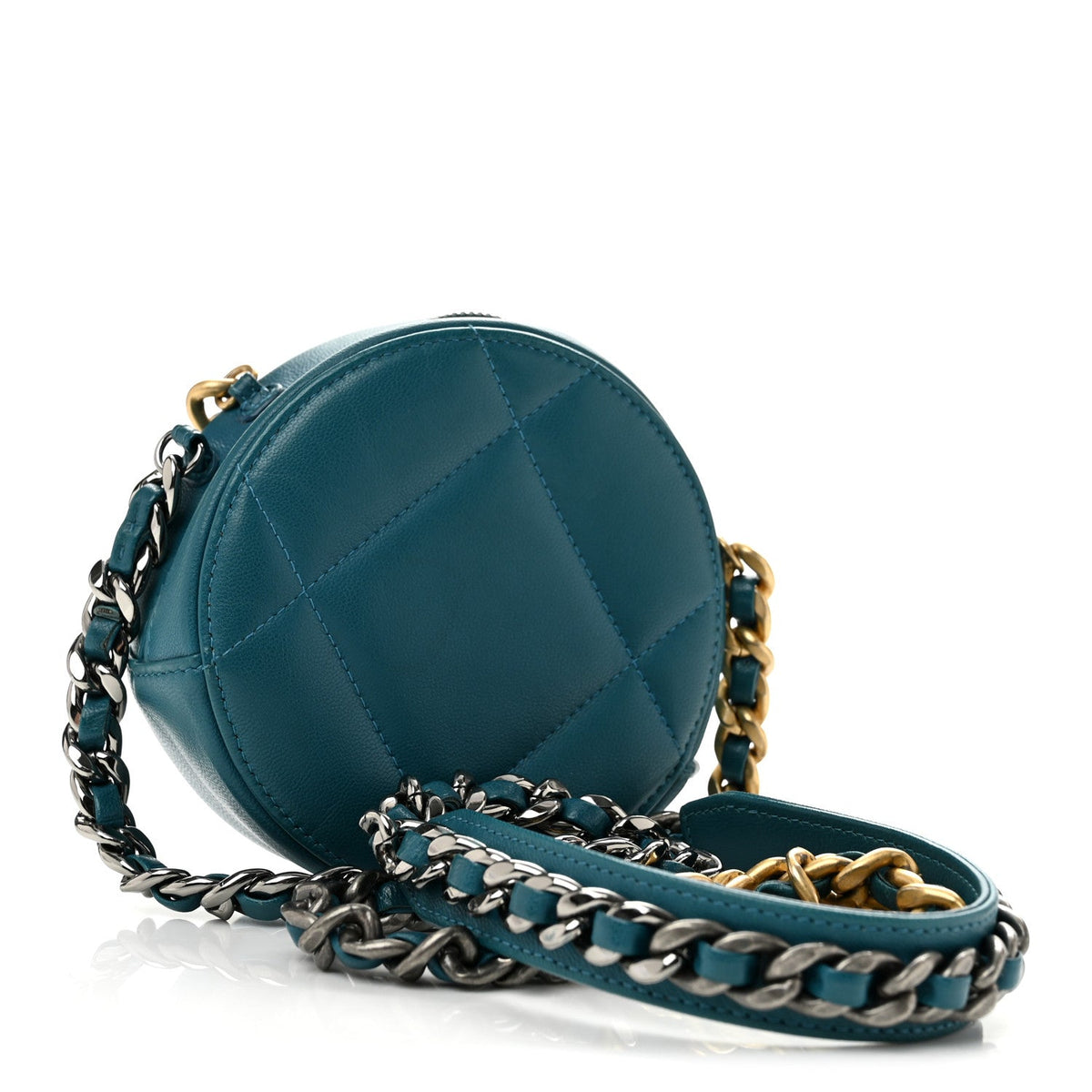 Quilted Goatskin Clutch Bag - Blue
