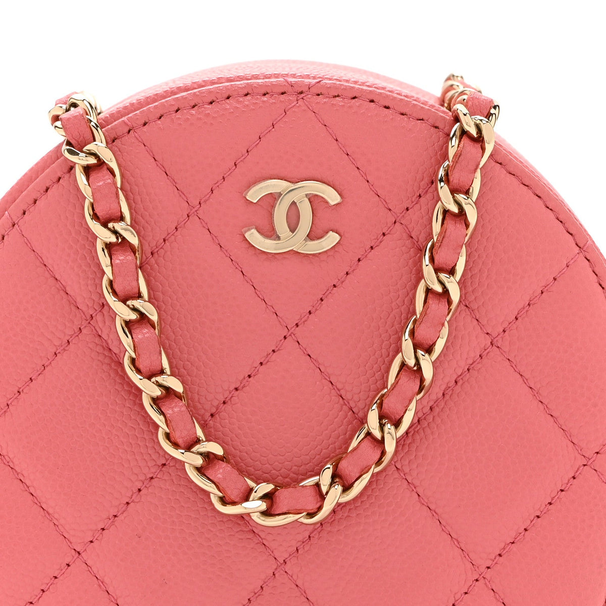 Quilted Caviar Clutch Bag - Pink