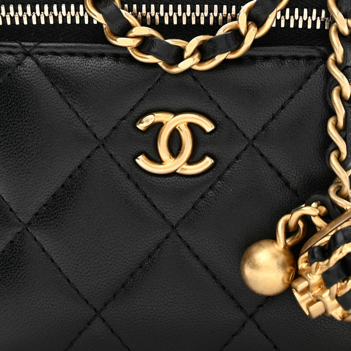 Mini Quilted Lambskin Handbag - Black
