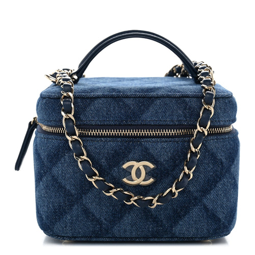 Mini Quilted Handbag - Blue