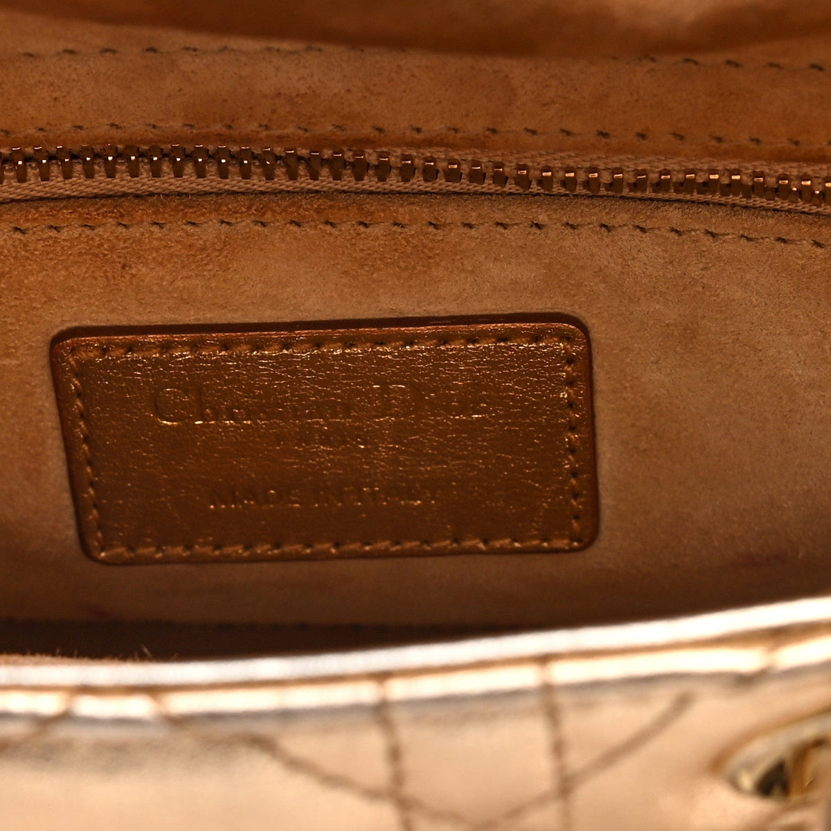 Small Lambskin Handbag - Gold