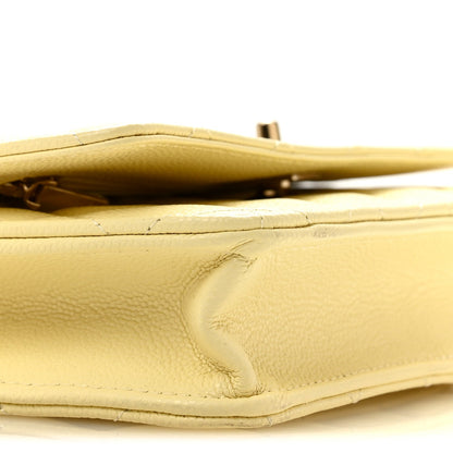 Quilted Caviar Wallet Bag - Yellow