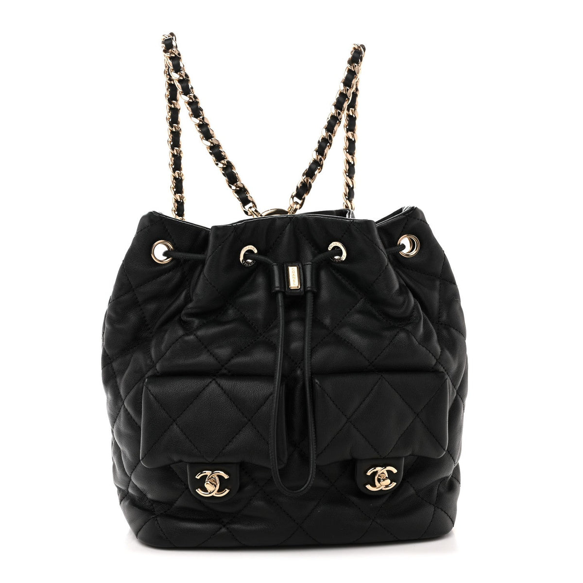 Quilted Lambskin Backpack - Black