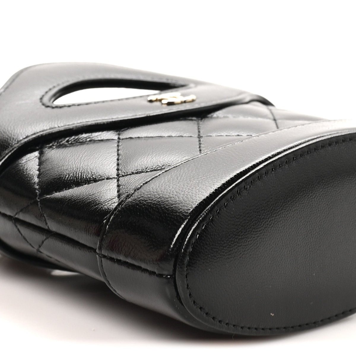 Nano Quilted Lambskin Clutch Bag - Black