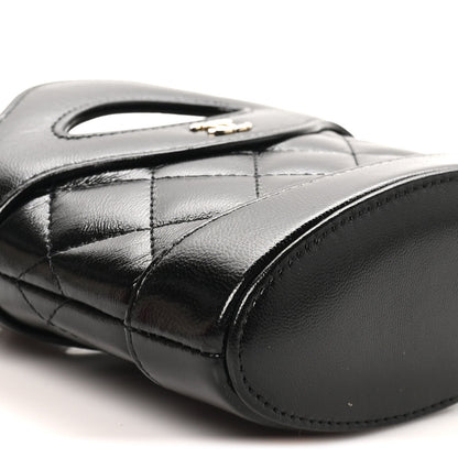Nano Quilted Lambskin Clutch Bag - Black