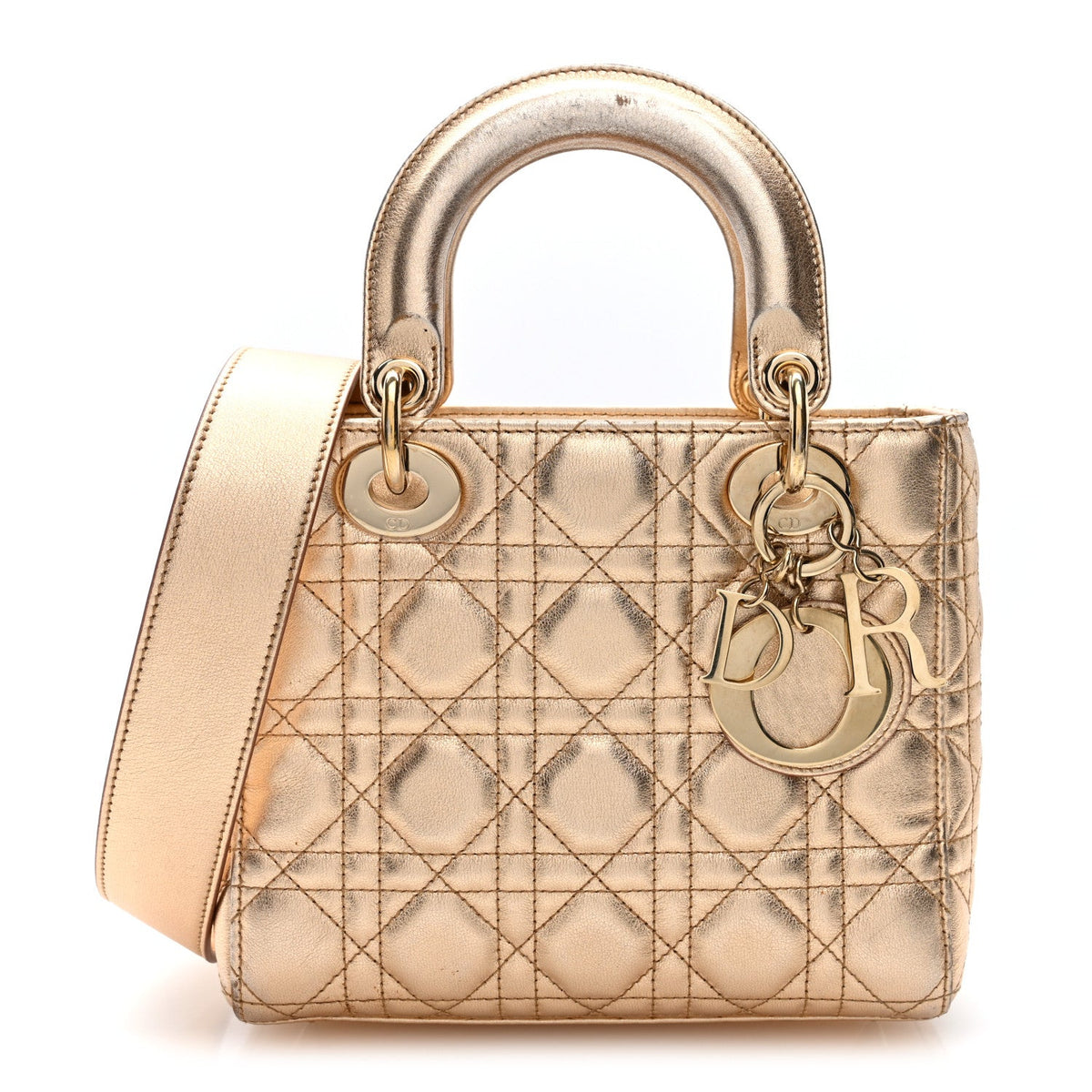 Small Lambskin Handbag - Gold