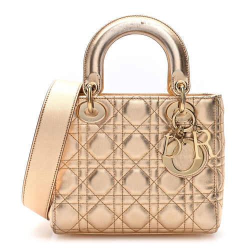 Small Lambskin Handbag - Gold