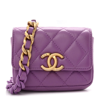 Quilted Lambskin Flap Shoulder Bag - Red