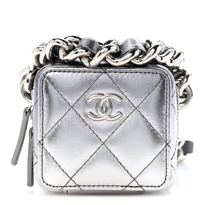 Quilted Lambskin Clutch Bag - Black