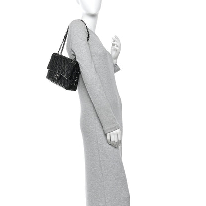 Medium Quilted Flap Shoulder Bag - Black