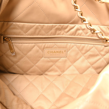 Small Quilted Calfskin Handbag - Beige
