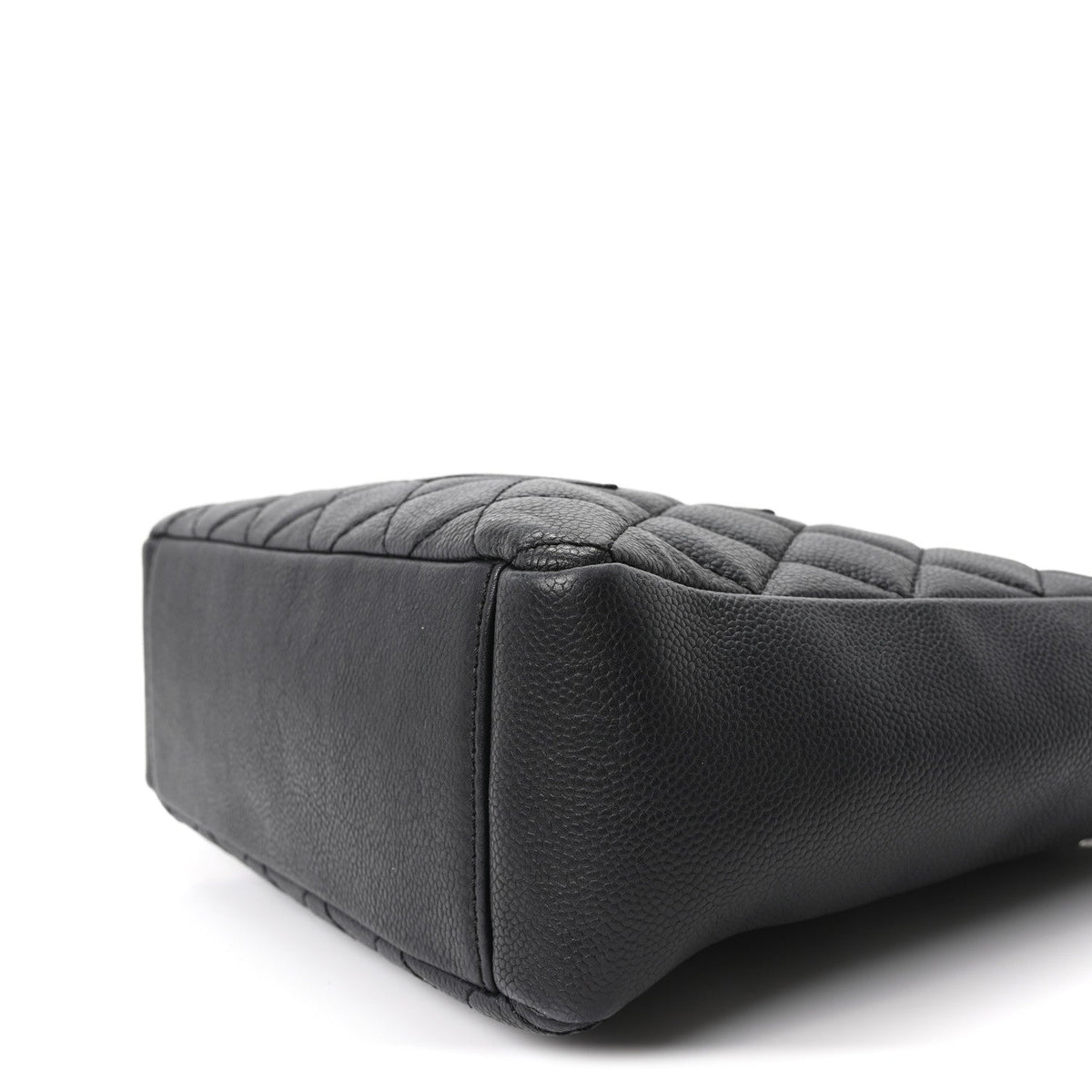 Quilted Caviar Tote Bag - Black