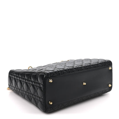 Large Lambskin Handbag - Black