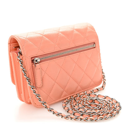 Mini Quilted Caviar Wallet Bag