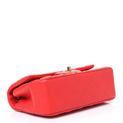 Mini Quilted Lambskin Flap Shoulder Bag - Tan