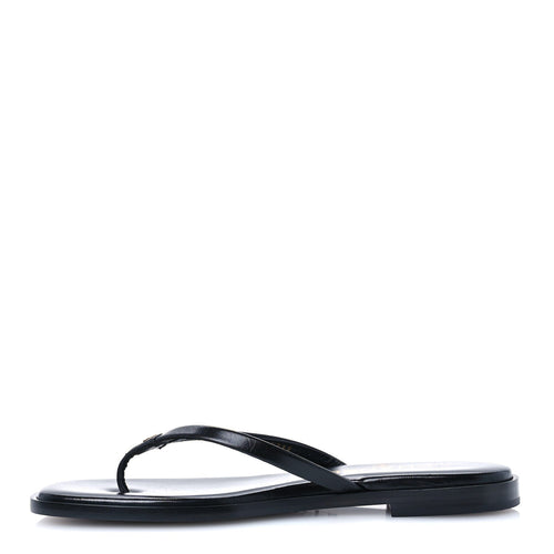 Goatskin CC Times Square Thong Sandals Black